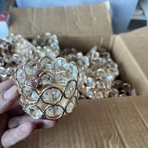 Gold crystal tea light votives
